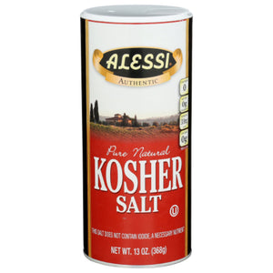 Alessi - Pure Natural Kosher Salt, 13 Oz - Pack of 6