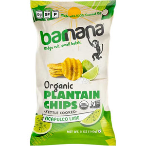 BARNANA - Organic Lime Plantain Chips 5OZ ( Pack of 6)