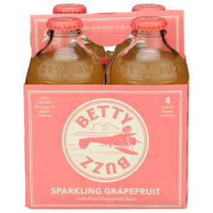 Betty Buzz - Cocktail Mixer Sparkling Grapefruit, 4Pk, 36 Fl Oz - Pack of 6