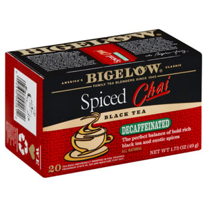 Bigelow - Tea Decaf Chai Spiced, 20 Bags, 1.73 OZ - Pack Of 6