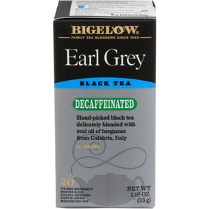 Bigelow - Tea Decaf Earl Grey, 20 Bags, 1.18 OZ - Pack Of 6