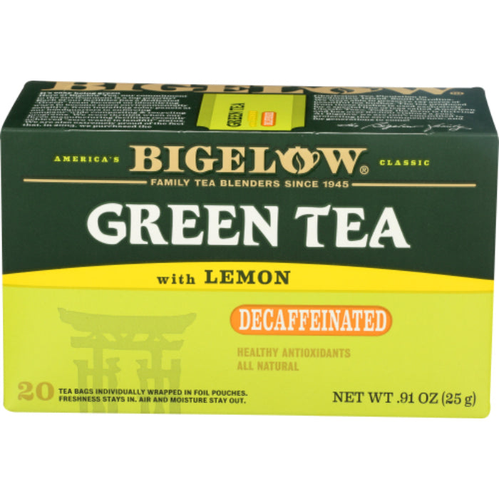 Bigelow - Tea Decaf Green Lemon, 20 Bags, 0.91 OZ - Pack Of 6