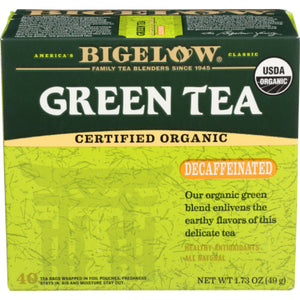 Bigelow - Tea Decaf Green Organic, 40 Bags, 1.73 OZ - Pack Of 6