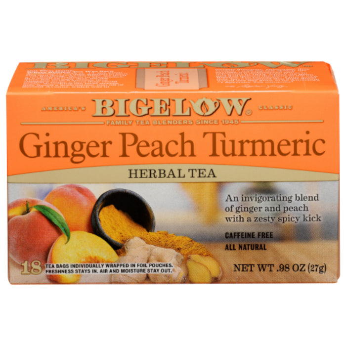 Bigelow Tea Ginger Peach Turmeric, 0.98 oz Pack of 6