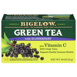 Bigelow - Tea Green Elderberry with Vitamin C, 0.9 oz (Pack of 6)