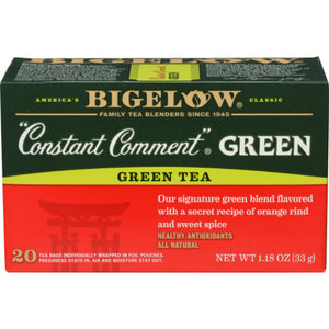 Bigelow - Tea Green Constant Comment, 20 Bags, 1.18 oz - Pack of 6