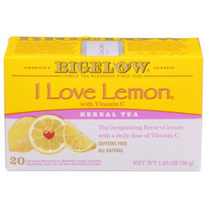 Bigelow - Tea I Love Lemon 20 Bags, 1.28 oz (Pack of 6)