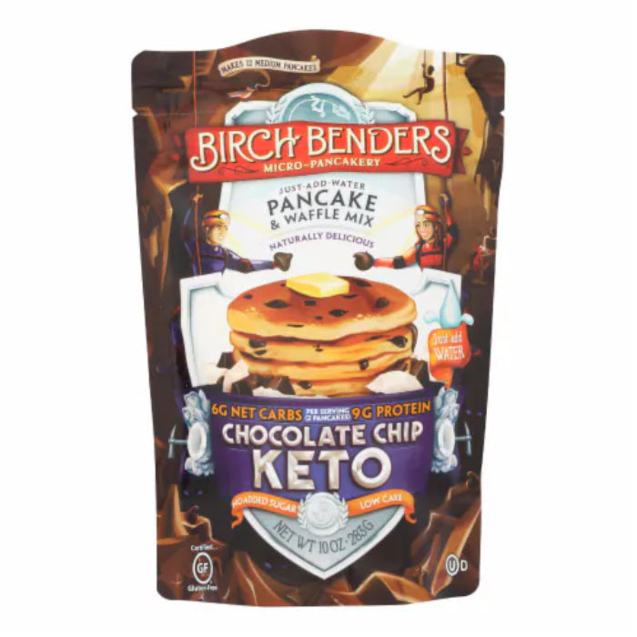 Birch Benders - Pancake Waffle Mix Chocolate Chip Keto, 10 oz (Pack of 6)