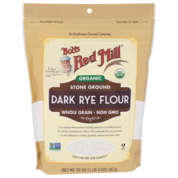 Bob's Red Mill - Flour, Rye, Dark, Organic, 20 OZ - Pack of 4