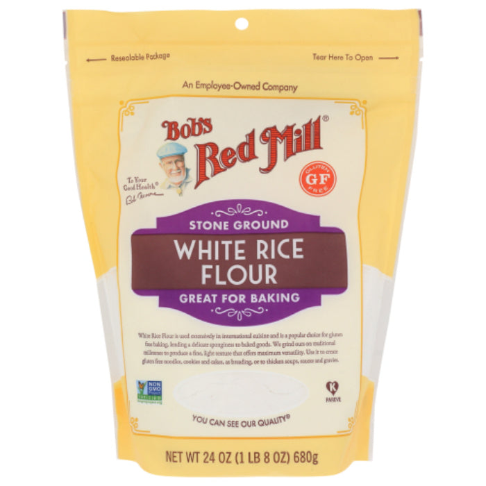 Bob's Red Mill - Flour, White Rice, 24 OZ - Pack of 4