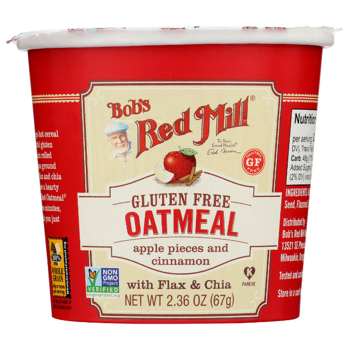 Bob's Red Mill - Oatmeal Cup, Apple Cinnamon, 2.36 OZ - Pack of 12