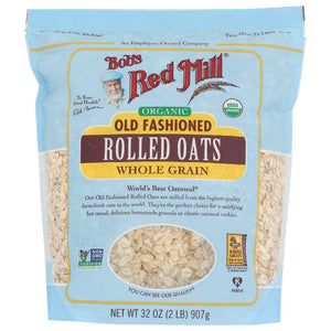 Bob's Red Mill - Oats, Rolled, Old Fashioned, Organic, 32 OZ - Pack of 4