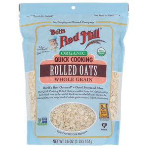 Bob's Red Mill - Oats Rolled Quick Cook Organic, 16 oz - Pack of 4