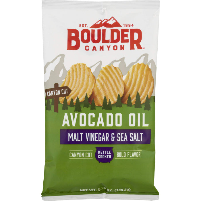 Boulder Canyon - Avocado Oil Vinegar & Sea Salt Chips, 5.25 oz - Pack of 12