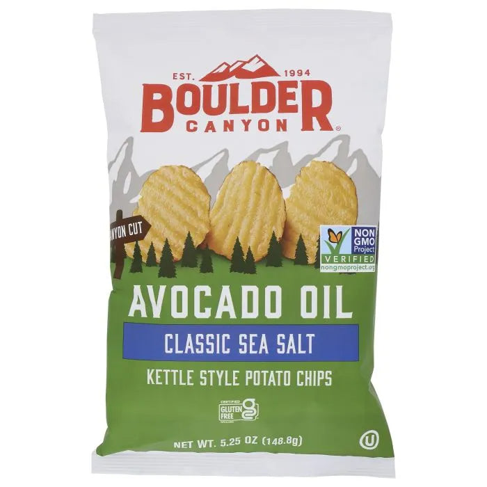 Boulder Canyon - Cut Canyon Avocado Oil Sea Salt Chips, 5.25 oz - Pack of 12