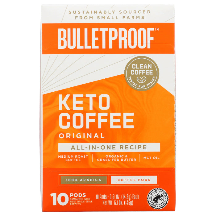 Bulletproof - Pods Keto Coffee, 10 Pack (Pack Of 6)