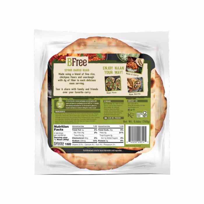 Bfree - Naan Stone Baked, 8.46oz  Pack of 8 - back