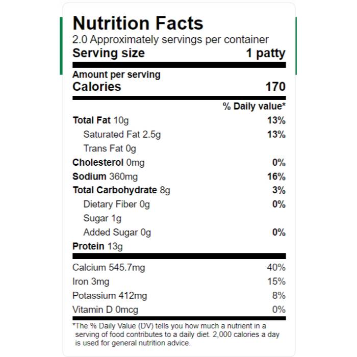 Big Mountain Foods - Lion's Mane Mushroom Burger, 8.5oz - back
