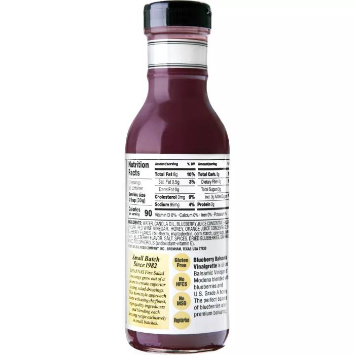 Brianna's - Balsamic Vinaigrette, 12oz - Back