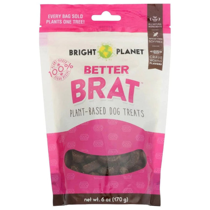 Bright Planet - Treat Dog Plant Based Better Brat, 6 Oz (Pack Of 12)