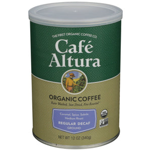 Cafe Altura - Organic Coffee Ground Decaf Roast, 12 Oz (Pack Of 1)