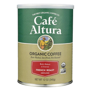 Cafe Altura - Organci Coffee Ground French Roast, 12 Oz (Pack Of 6)