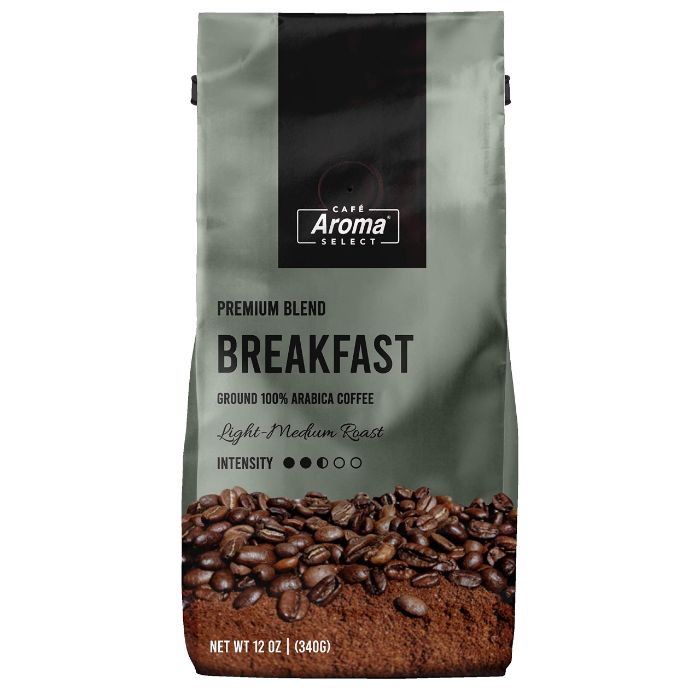 Cafe Aroma Select - Breakfast Ground Coffee, 12 Oz (Pack Of 12)