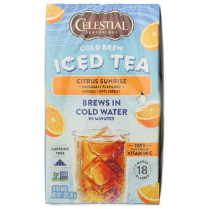 Celestial Seasonings - Cold Brew Tea Citrus, 18 Bags (Pack Of 6)