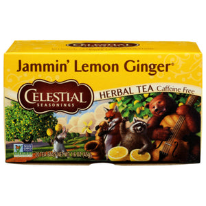 Celestial Seasonings - Herbal Tea Jammin Lemon Ginger, 20 Bags (Pack of 6)