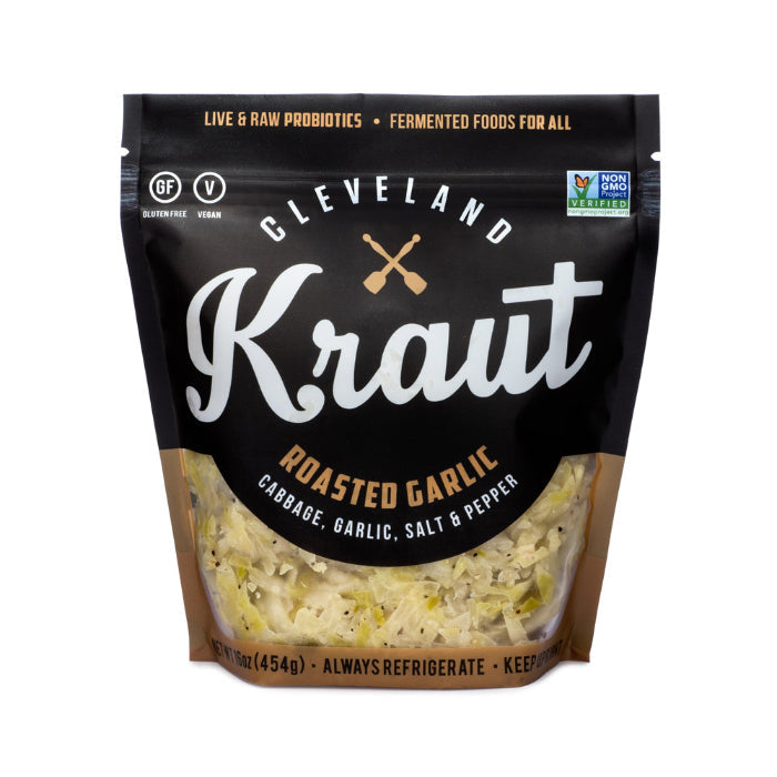 Cleveland Kitchen - Sauerkraut Roasted Garlic, 16 Oz (Pack of 6)