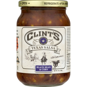 Clints - Black Bean & Corn Salsa, 16 Oz (Pack of 6)