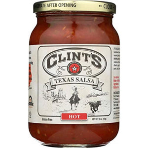 Clints - Texas Hot Salsa, 16 Oz (Pack of 6)