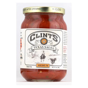 Clints - Texas Medium Salsa, 16 Oz (Pack of 6)