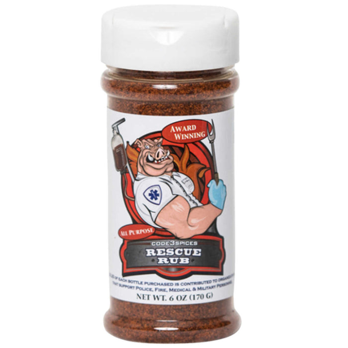 Code 3 Spices - Rescue Rub, 6 Oz (Pack of 6)