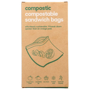 Compostic - Compostable Sandwich Bags, 20 Each (Pack Of 12)