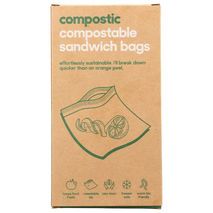 Compostic - Compostable Sandwich Bags, 20 Each (Pack Of 12)