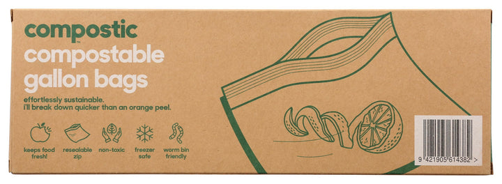 Compostic - Compostable Gallon Storage Bags, 10 Each (Pack Of 12)