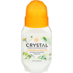 Crystal - Body Deodorant Roll On Chamomile & Green Tea, 2.25 Oz (Pack Of 1)