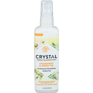 Crystal - Body Deodorant Spray Chamomile & Green Tea, 4 Oz (Pack Of 1)