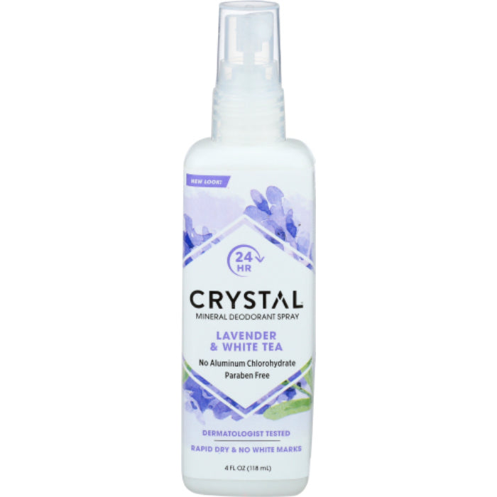 Crystal - Body Deodorant Spray Lavender & White Tea, 4 Oz (Pack Of 1)