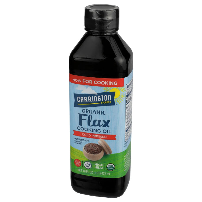 Carrington Farms - Organic Cooking Oil Flax, 16 Floz (Pack Of 6)