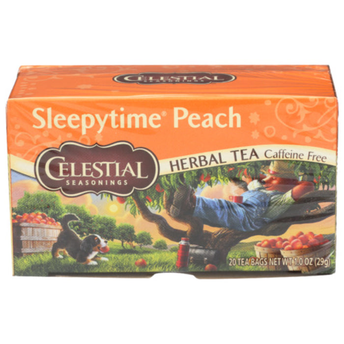 Celestial Seasonings - Herbal Tea Sleepytime Peach, 20 Bags (Pack of 6)