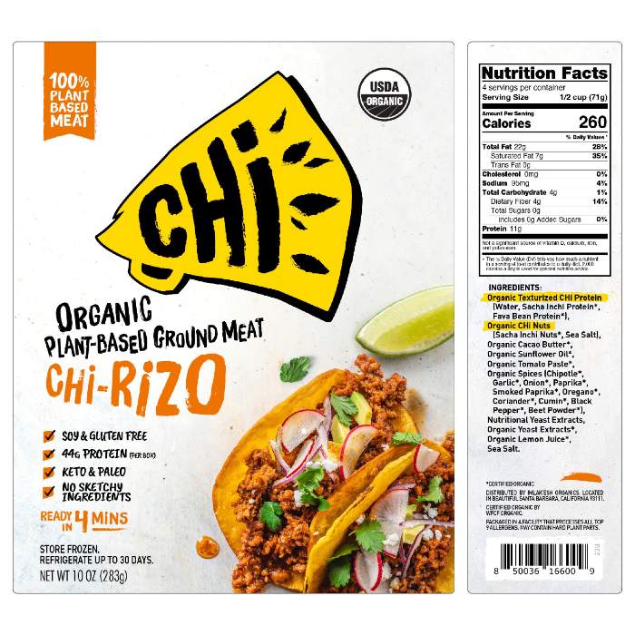 Chi - Organic Plant-Based Ground Meat Chi-rizo, 10oz