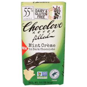 Chocolove - Fllied Mint Creme Dark Chocolate Bar, 3.2 Oz (Pack Of 10)