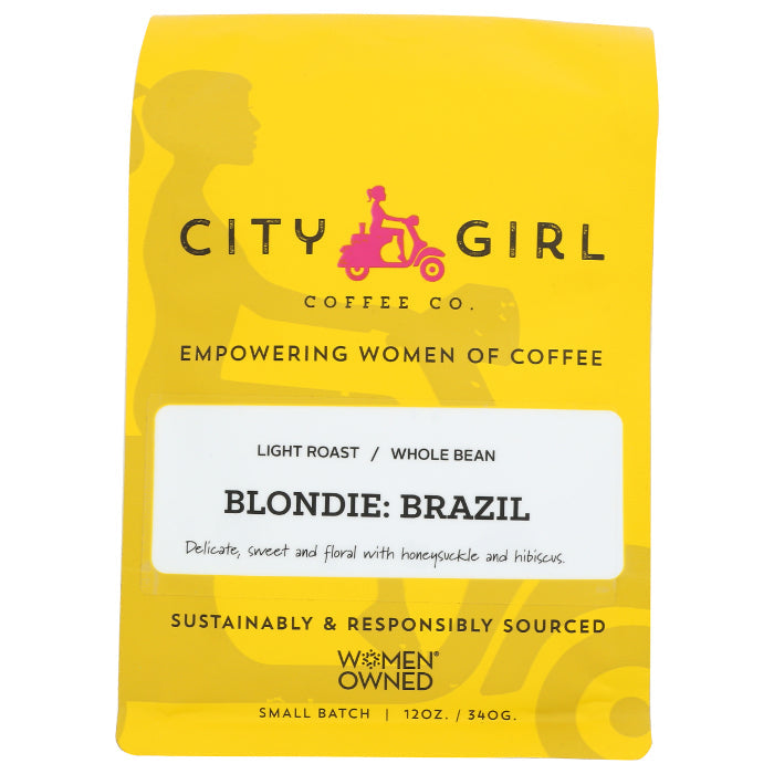 City Girl Coffee - Blondie Brazil Whole Bean Coffee, 12 Oz (Pack of 6)