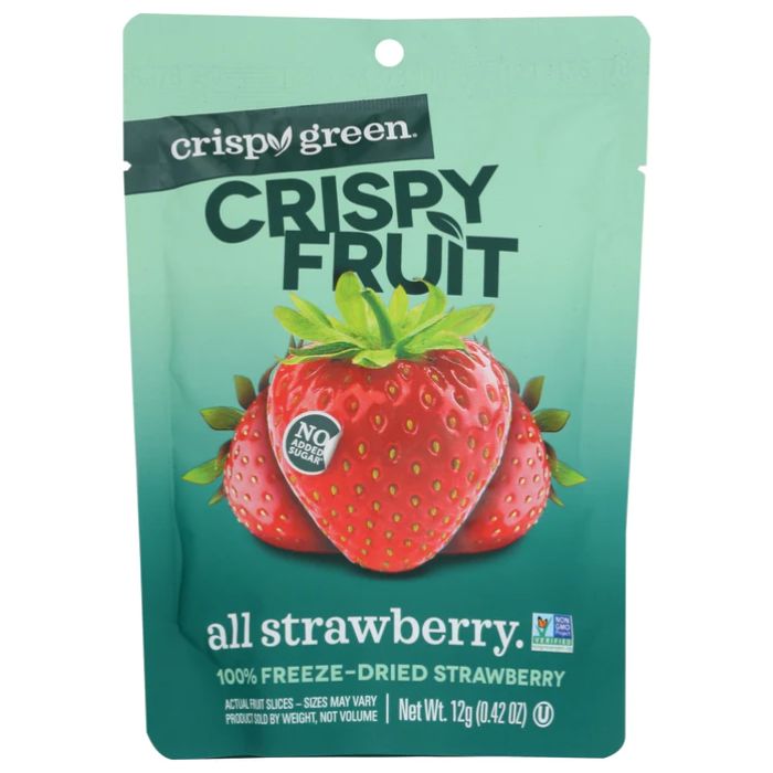 Crispy Green - Strawberry Dried Single Serve, 0.42 Oz (Pack Of 12)