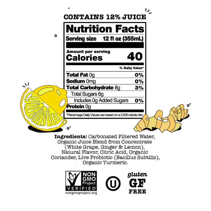 Culture Pop - Ginger Lemon Soda, 12fl - Back
