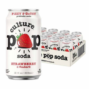Culture Pop - Soda Probiotic Strawberry Ruhbarb, 12fo | Pack of 12