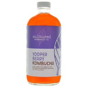 Cultured Kombucha Co - Tea Kombucha Yooperberry, 16fo | Pack of 6