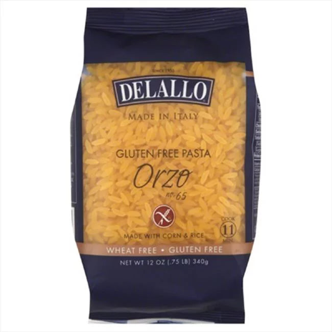 Delallo - Pasta Gluten-Free Corn & Rice Orzo, 12 oz (Pack of 12)